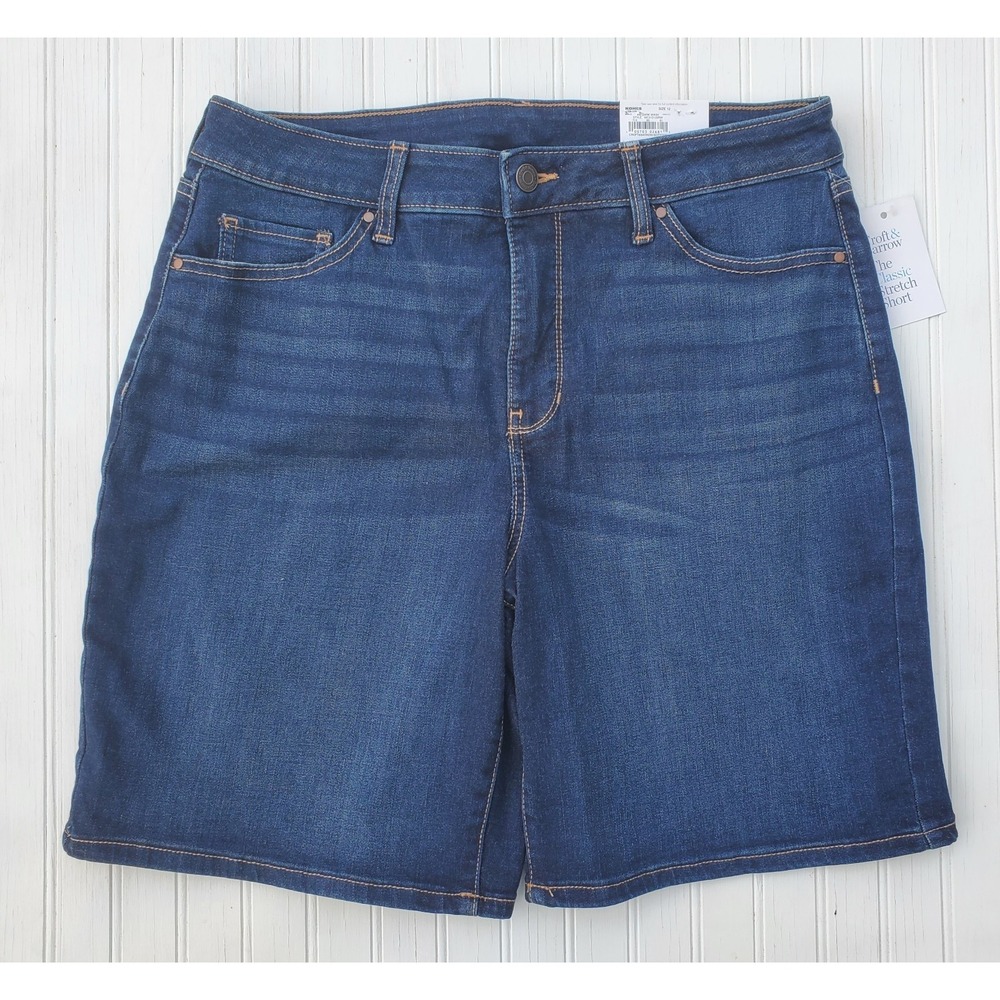 Croft & Barrow Jean Shorts NWT  Womens Size 12 Denim Stretch Casual Dark Wash